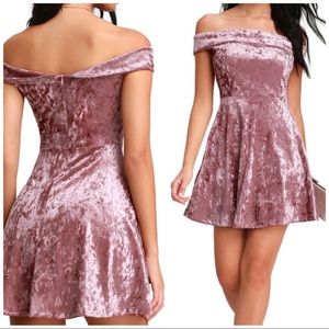 Lulu's Season of Fun Dusty Mauve Velvet Dress
